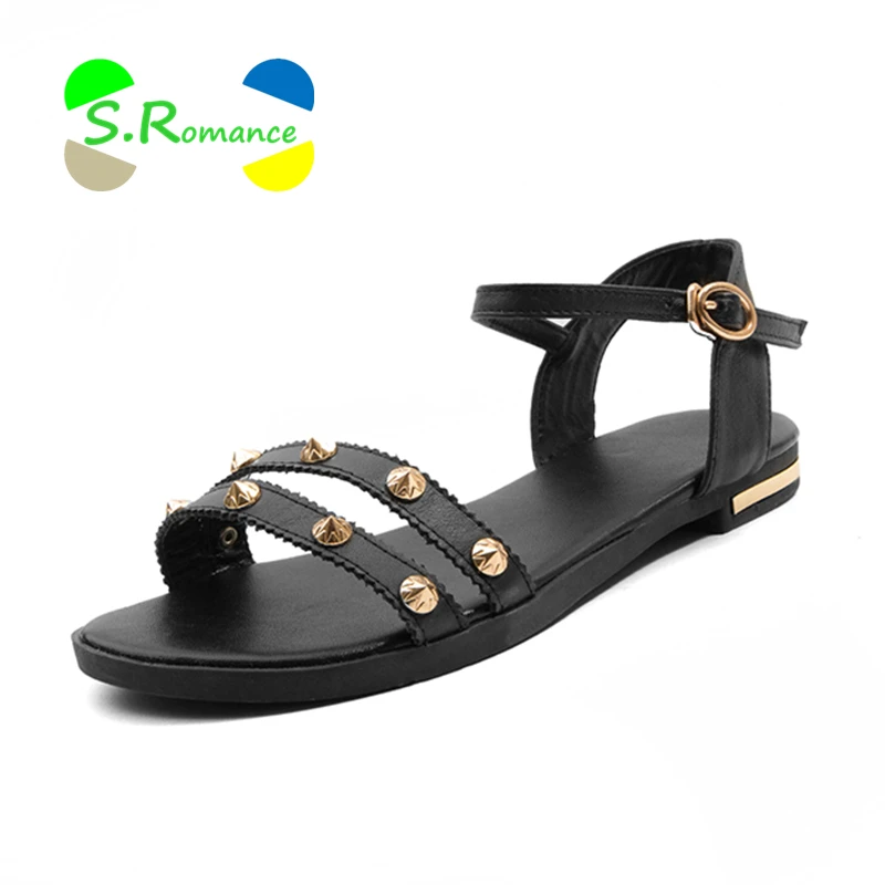 S. Romance/женские босоножки женские летние туфли из натуральной коровьей кожи с
