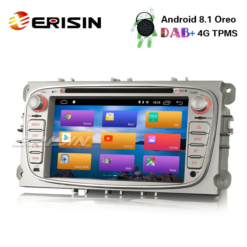 Erisin ES2809FS 7 &quotавтомобильный dvd-плеер Android 8 1 автомобильный стерео gps Satnav DAB + 4G для Ford