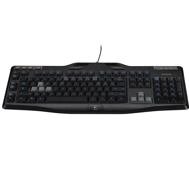 Проводная игровая клавиатура logitech G105, ноутбук, ПК, геймер, подсветка, многоклавишный вход, эргономика, мультимедийный клавиатура, компьютер - Цвет: black