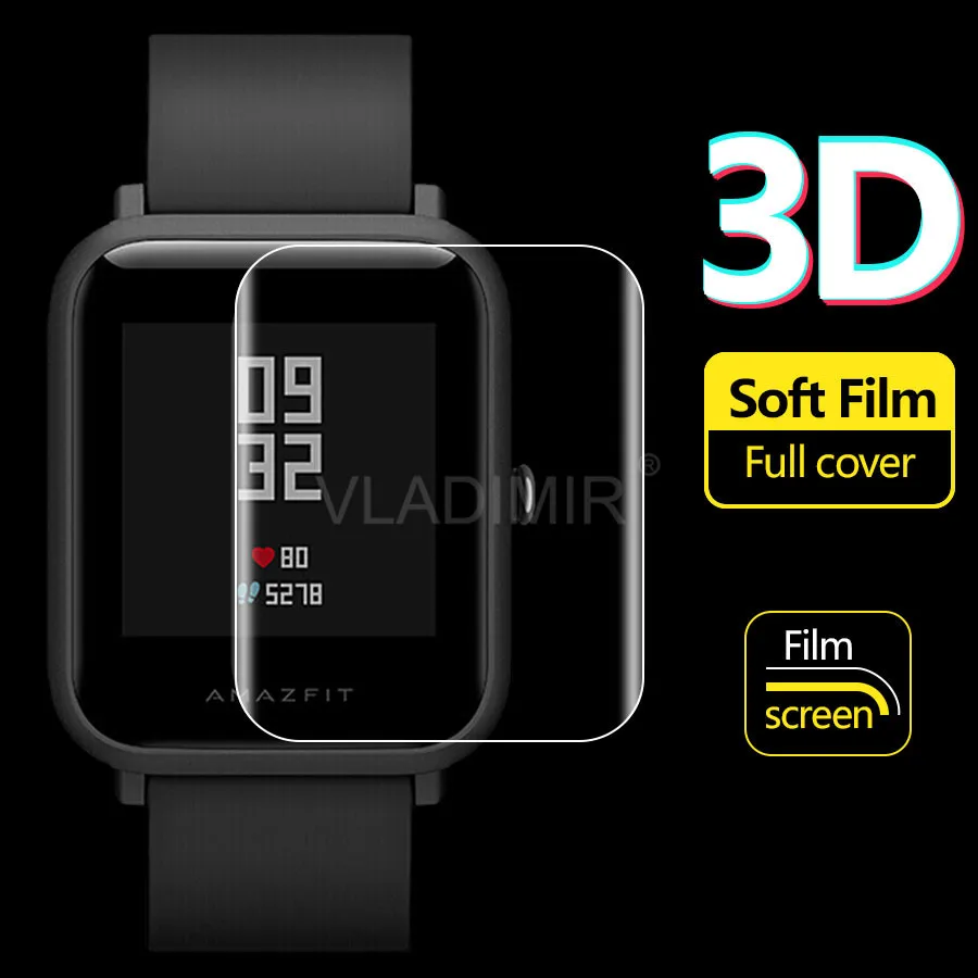 3D мягкая ТПУ Прозрачная защитная пленка для экрана Xiaomi Huami Amazfit Bip Youth Verge 3 Stratos 2