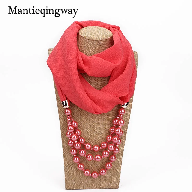 07 Mantieqingway шарфы с жемчугом ожерелья Длинные ожерелья бусы кулон шарф шейный кулон для женщин Bijoux дропшиппинг - Цвет: 07