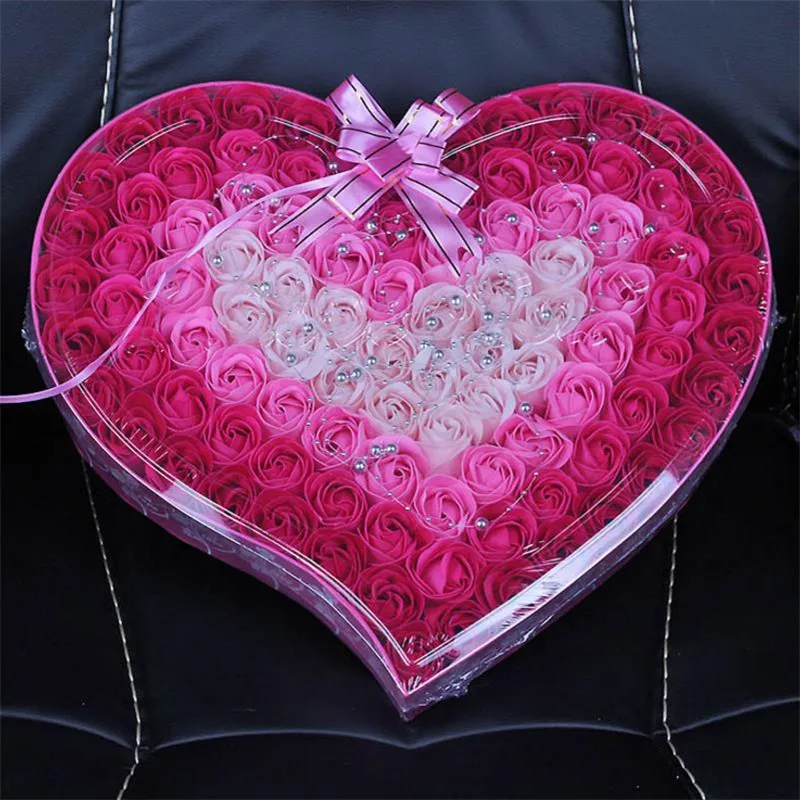 100 шт./компл. с градиентным мылом розами Романтичный подарок на день Святого