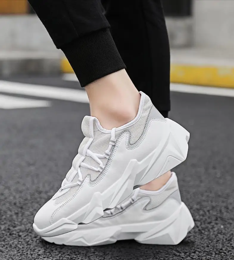 Fashion men sneakers casual and comfortable mesh platform casual shoes men's solid color soft bottom outdoor shoes K4-20