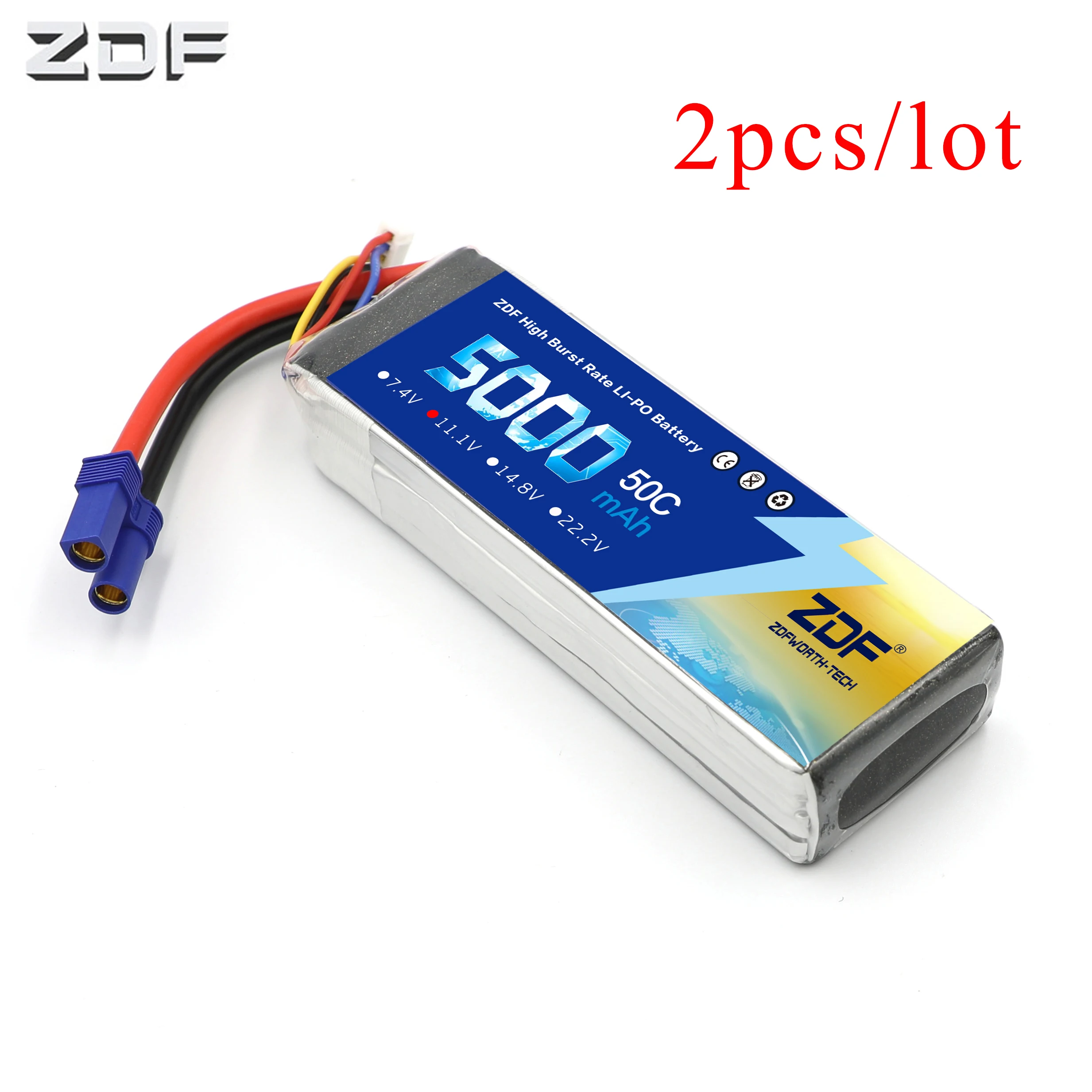 ZDF 2 шт. FPV 450 500 AKKU 11 1 V 5000mAh 50C 100C 3S RC LiPo батарея для лодки Traxxas автомобиля HPI E revo 0 Xmaxx 1/8