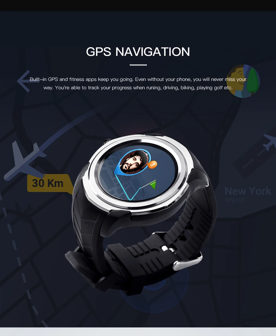 Смарт-часы Android 5,1 поддержка gps Wifi Bluetooth Процессор MTK6572 RAM512MB ROM4GB монитор сердечного ритма Поддержка до 32 Гб TF карта