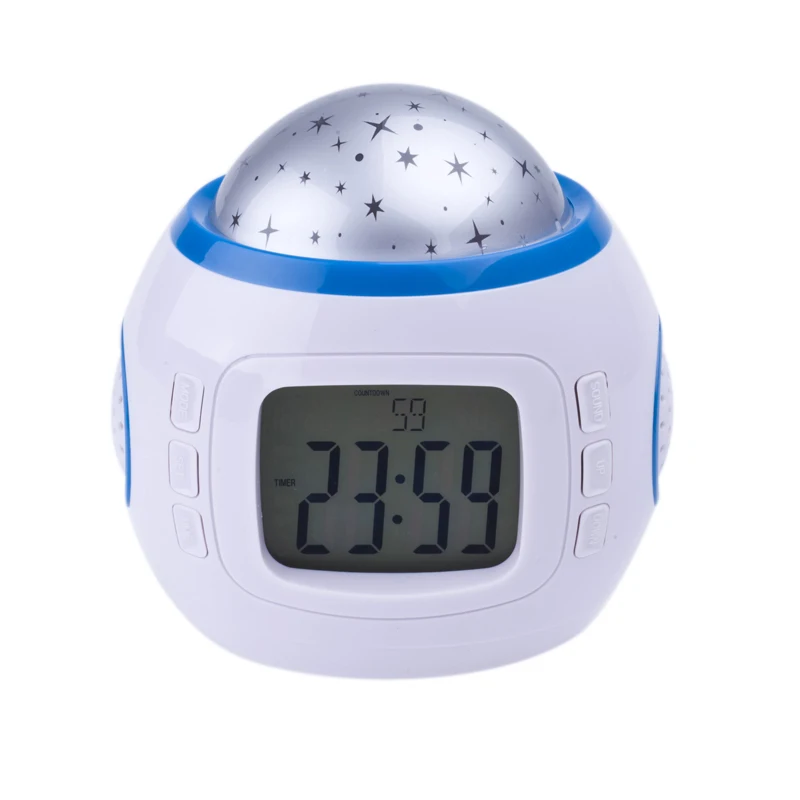 Музыка Звездное небо проекция светодиодный Календарь Термометр Будильник
