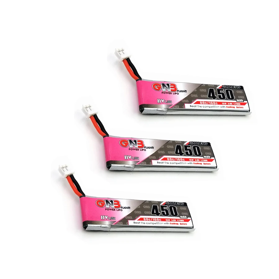 3 шт. Gaoneng 1S 450 мАч 8 В 80C HV Lipo батарея PH2.0 разъем для M80S TINY6 Tiny7 Beta75S Emax Tinyhawk Snapper7 RC