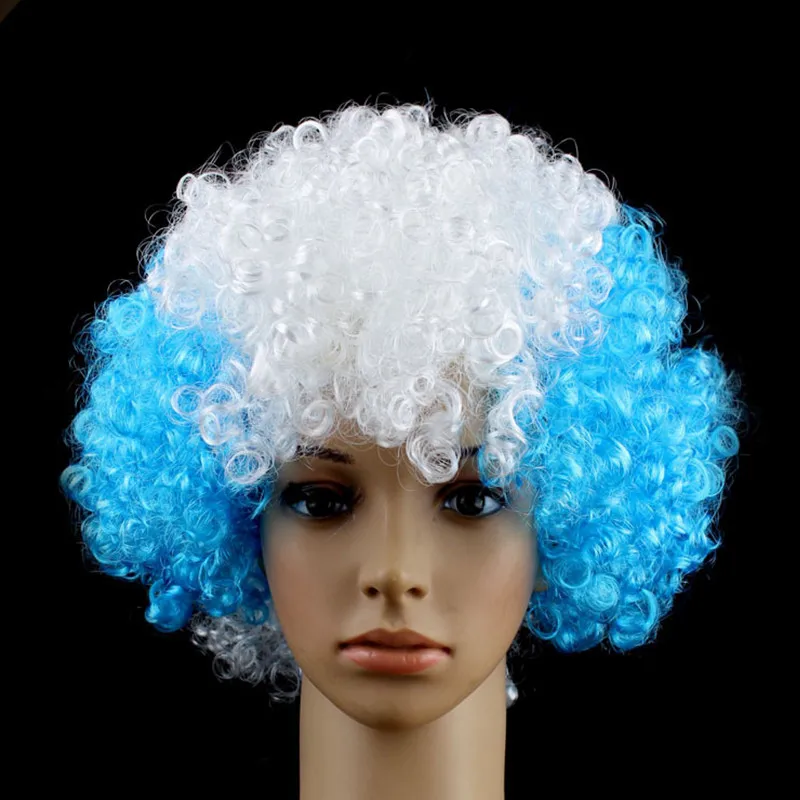 12 цветов Национальный флаг кудрявые футбольные фанаты головной убор цирковой