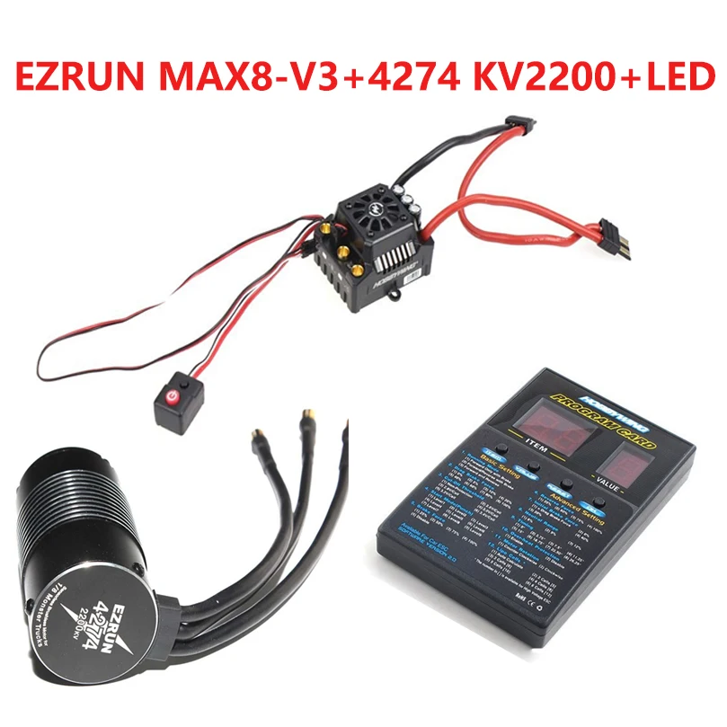 Hobbywing EzRun Max8 v3 T / TRX водонепроницаемый бесщеточный ESC + 4274 2200KV мотор светодиодный