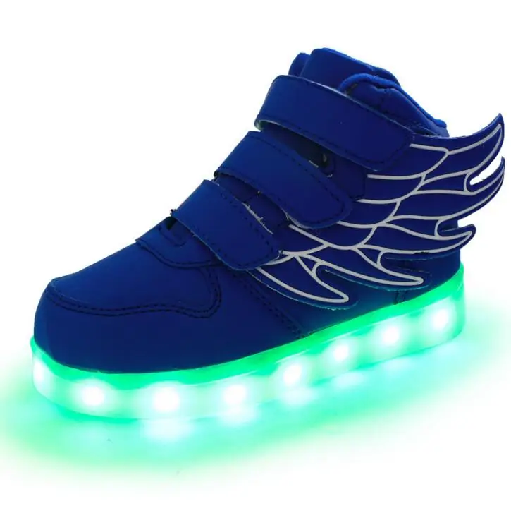 

2018 New usb Size/ USB Charging Basket Led Children Shoes With Light Up Kids Casual Boys&Girls Luminous Sneakers Glowing Shoe