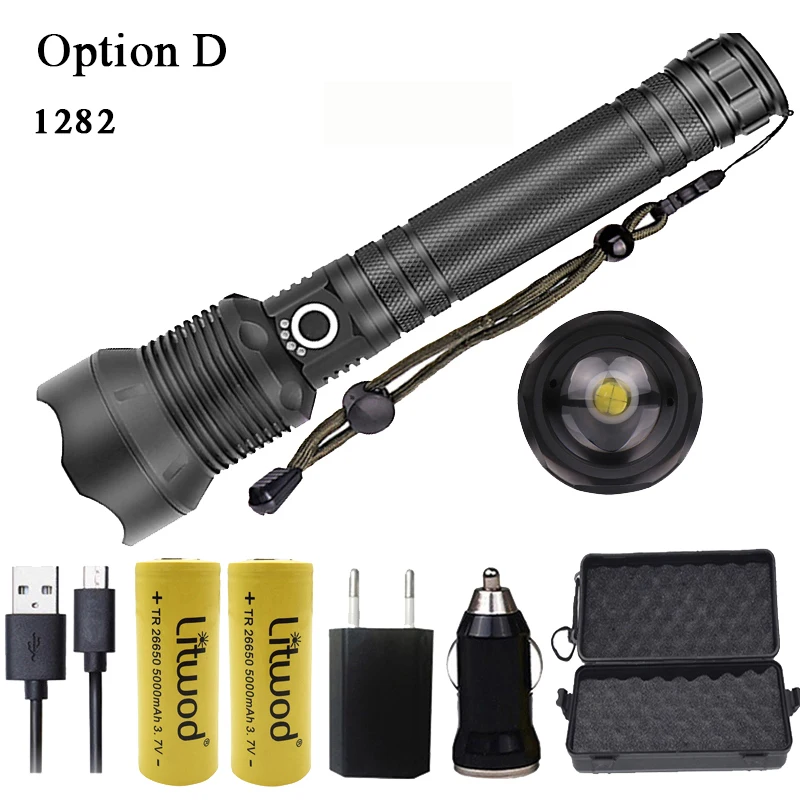 Option D Litwod Z201282 CREE XLamp XHP70.2 Высокая мощная тактическая вспышка светильник фонарь светильник 26650& 18650 батарея фонарь кемпинг приключения - Испускаемый цвет: Option D