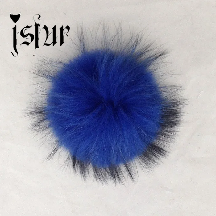 royal blue Енота мехом 12-13cm мяч пом poms меха ключевая цепь шляпу крышки цвета подарок для детей аксессуар меха шары - Цвет: royal blue