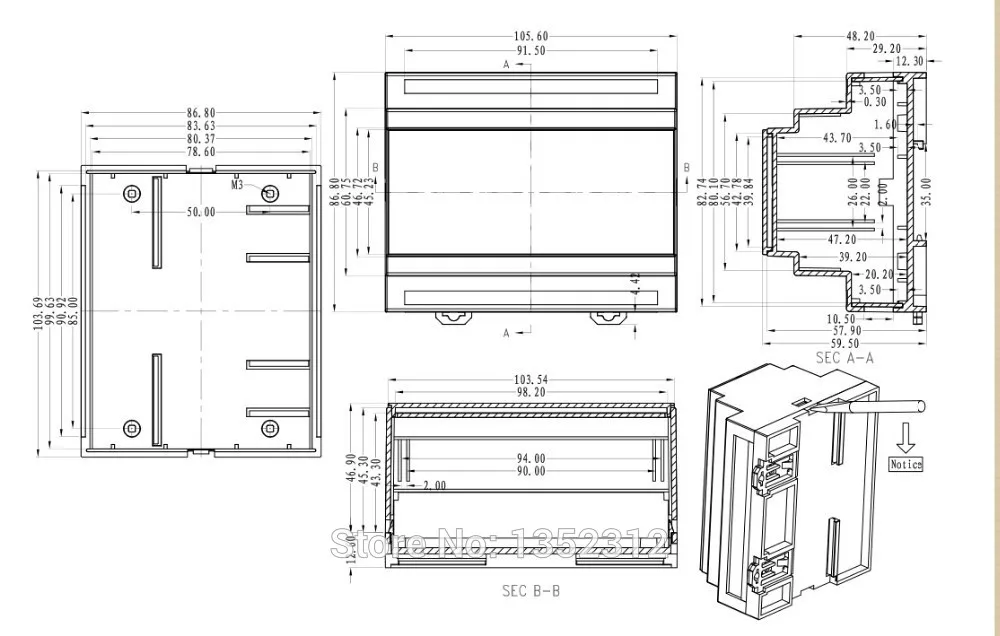 Бесплатная доставка цельная пластиковая коробка 106*87*60 мм для электроники на