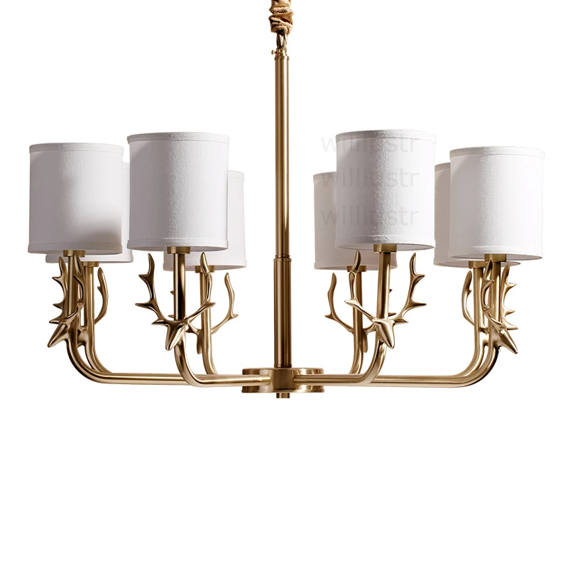 Willlustr медный подвесной светильник в виде рога американском стиле бронзовый