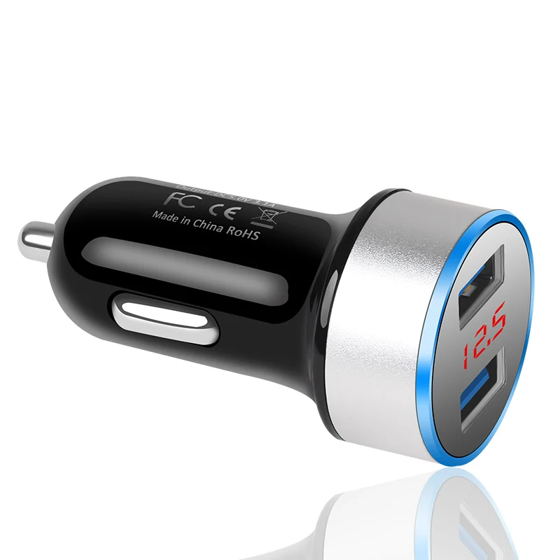Meiyi LED дисплей автомобильное зарядное устройство 2 порта USB 3.1A макс для iPhone X 8 7 6