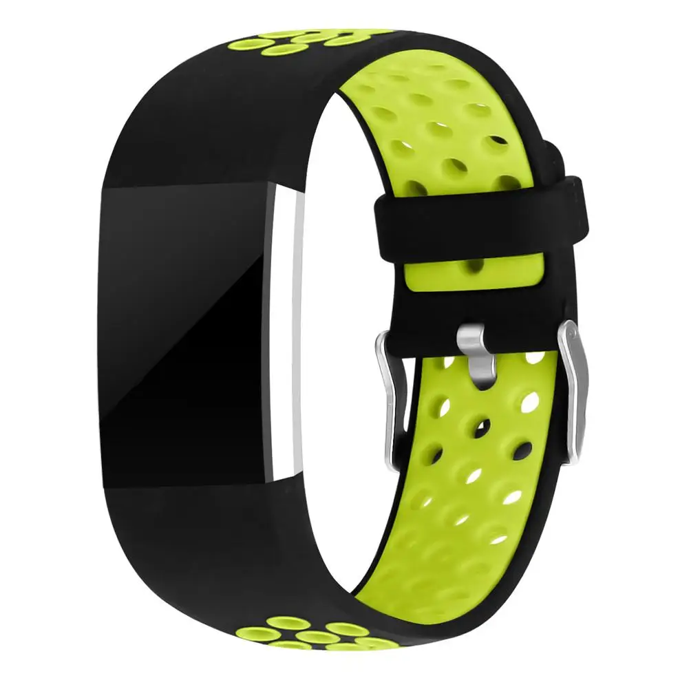 Green Умный ремешок, браслет с несколькими отверстиями, сменный ремешок для Fitbit Charge 2, высокое качество, Смарт-часы, ремешок для взрослых - Цвет: Green
