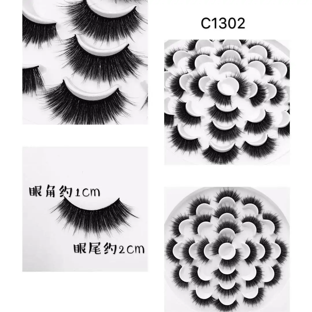3/5/7/13Pairs3D норки волосы Накладные Eyelashes15-25 мм ресницы толстые длинные тонкие пышная Праздничная не тестировано на норковые ресницы инструменты для макияжа