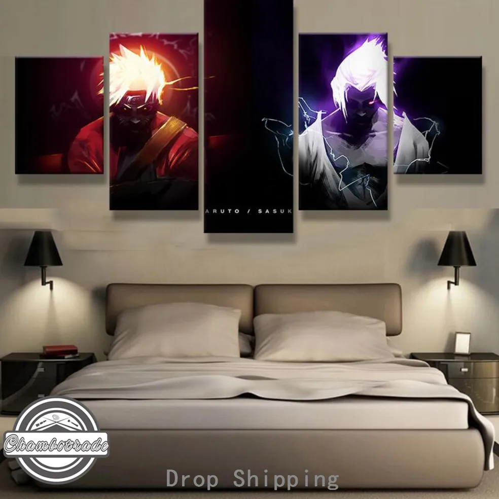 Картина на холсте Наруто HD рисунок 5 шт. Настенная картина украшение для дома гостиной|naruto paintings|art picturescanvas