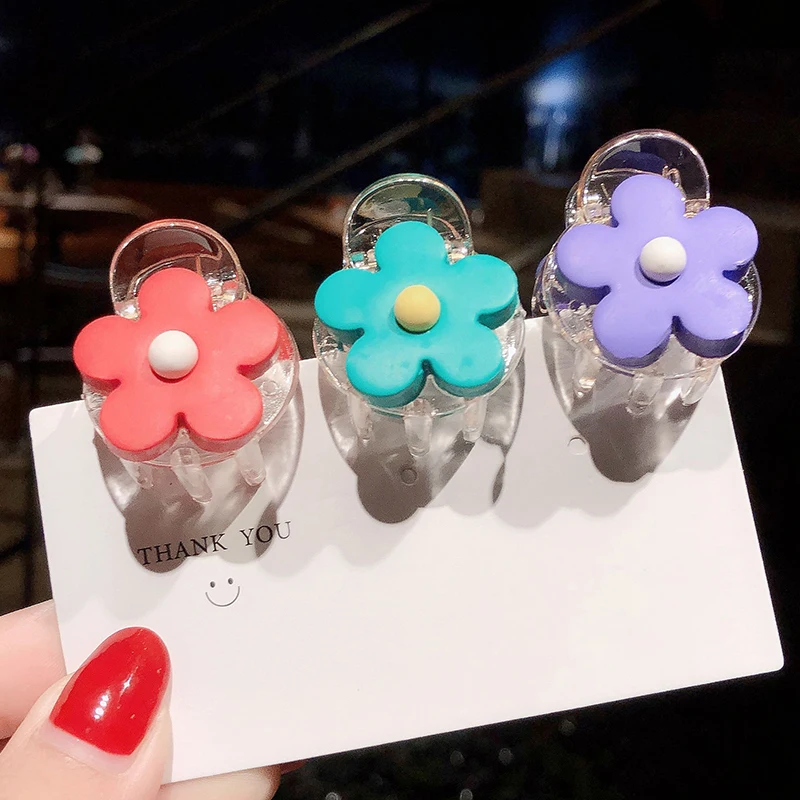 Новые заколки для волос с цветами корейские милые девочек модные акриловые