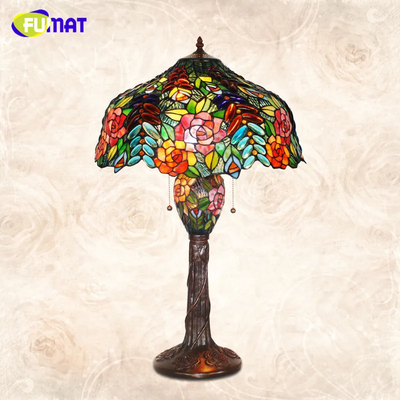 Витражная настольная лампа FUMAT креативный стеклянный светильник с розовым