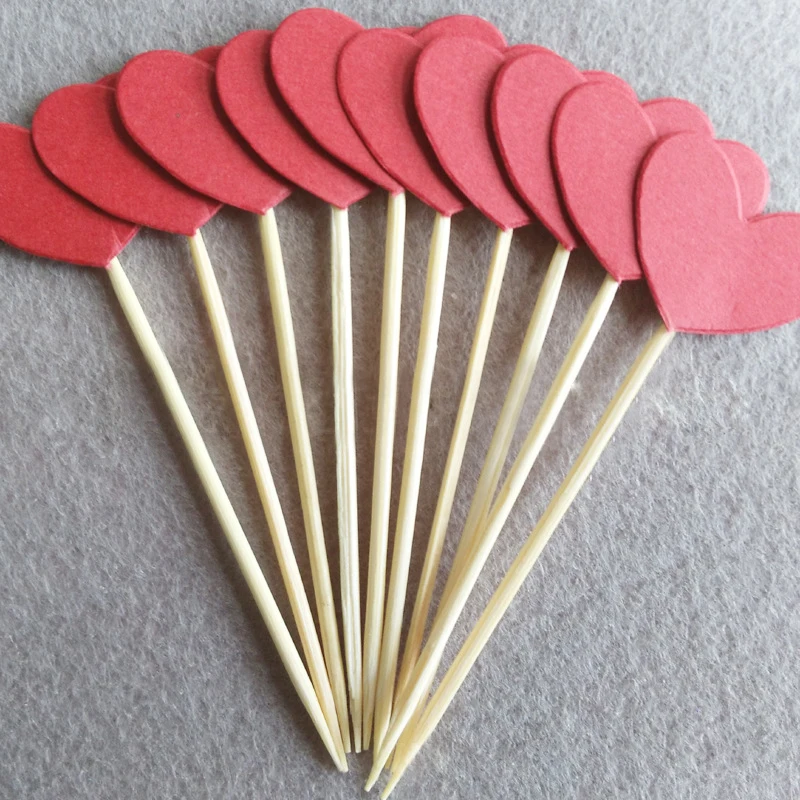 10 шт./компл. любовь форма кекс Toppers для дня рождения украшение сердце десерт Topper