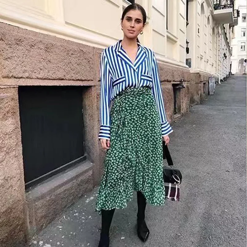 Женская шифоновая юбка в стиле бохо Пляжная цельная с цветочным принтом и