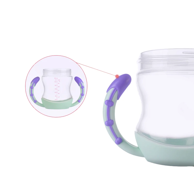 BUY 1 GET FREE 240ml Cute Baby Sippy Cup with Lid Children Drinking Feeding Bottle Handle Straw Milk Cups | Мать и ребенок