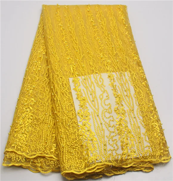 Nigeria Lace Fabric 2016 French Embroidered Tulle With pearls African Net High Quality For Evening green | Дом и сад