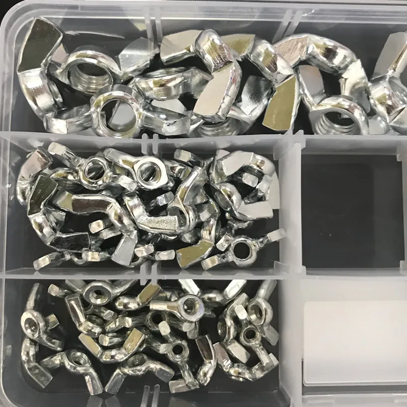 Wing Nuts Hand Tighten Nut Butterfly 100pcs/set Ingot Stainless Steel Din315 M3 M4 M5 M6 M8 M10 Galvanized Axk Electrical | Обустройство