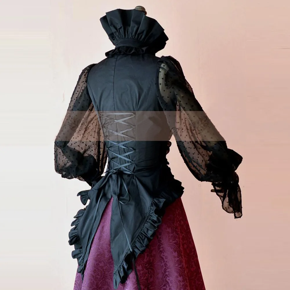 Женская рубашка в стиле стимпанк винтажная Виктория готика костюм Офисная