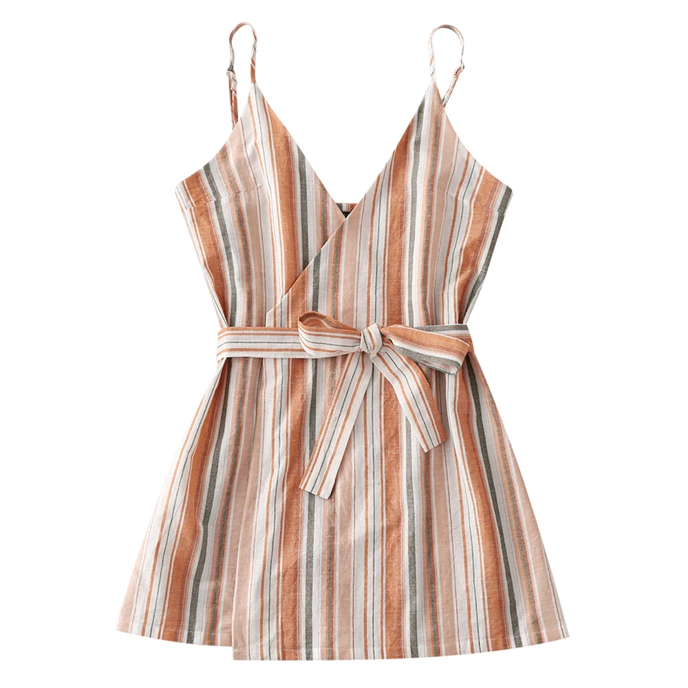 Мини платье в полоску с поясом|dresses dress|dress dress dressdress belt |