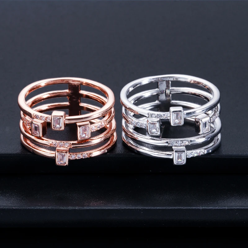 Cwwzircon многослойное женское кольцо на палец ювелирные изделия R117|Кольца| |