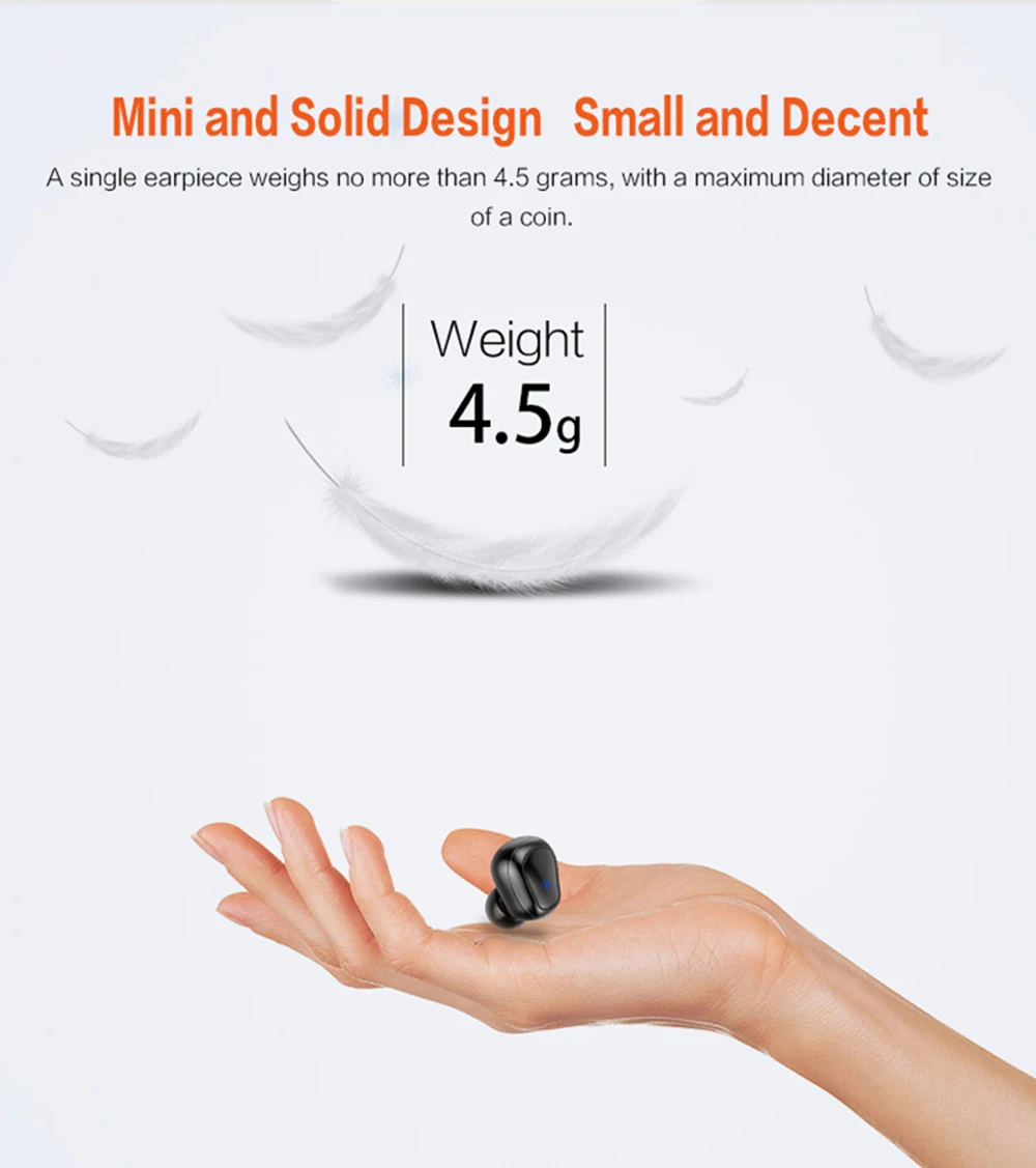 Слог D900P мини TWS Bluetooth наушники-вкладыши устойчивое к поту беспроводные стерео наушники с микрофоном Голосовое управление