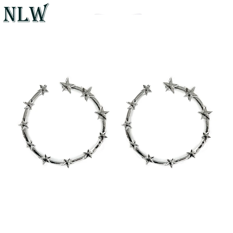NLW Boho Star женские серьги гвоздики Золотой Серебряный круг Эффектные подарок