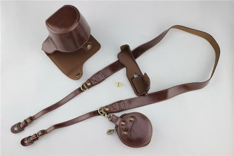 Dark Brown Ocotex роскошная сумка для камеры из искусственной кожи для Fujifilm Fuji XT100 XT-100 защитный чехол с батарейным отсеком+ ремешком - Цвет: Dark Brown