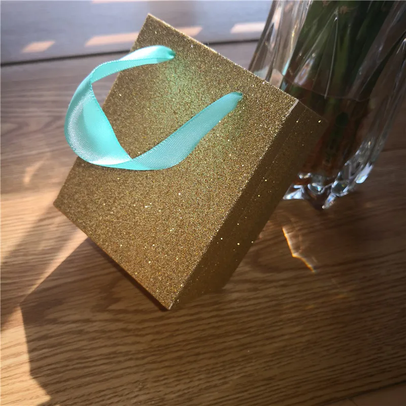 Glitter Gold bag 40 шт./партия, уникальный дизайн в Интернете, индивидуальная Подарочная коробка и удобная сумка, материал с блестками, доступны два размера - Цвет: Glitter Gold bag