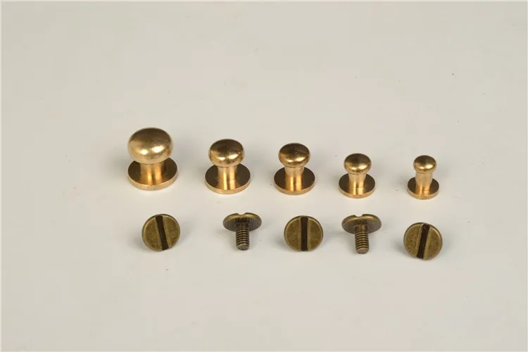 Высококачественные заклепки из твердой латуни и кожи самодельные винты для