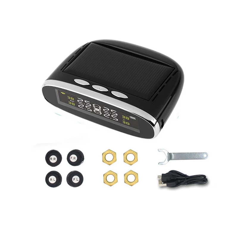 Автомобильный TPMS контроль давления в шинах солнечная энергия жк дисплей система