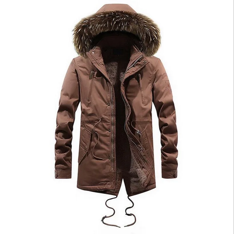 Warm Men Padded Parka Cotton Coat Winter Hooded Jacket Mens Personality Large Coat Thick Warm Windproof Parkas Male