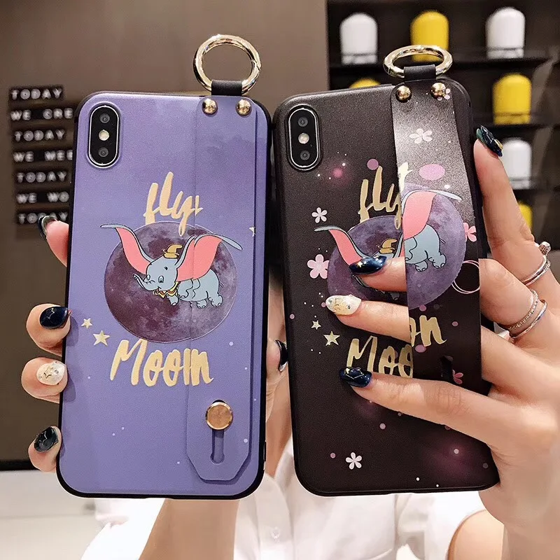 Забавный Dumbo Летающий Слон ремешок на запястье кронштейн чехол для телефона iphone 7