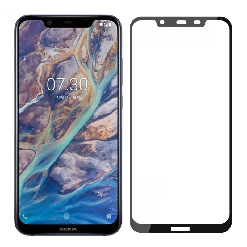 Защитное стекло закаленное 3D для Nokia 8 1 | Мобильные телефоны и аксессуары