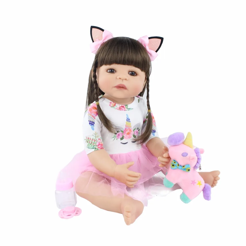 55 см полный Силиконовый Reborn Baby Doll игрушка для девочки новорожденная принцесса малыш живые Младенцы Bebe классический Boneca Bathe детская игрушка для подарка