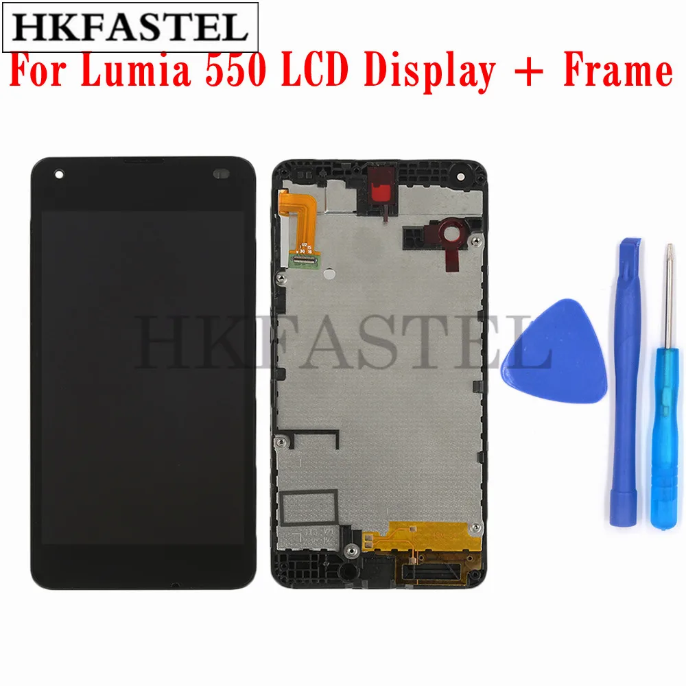 Hkfastel Оригинальный ЖК-экран дигитайзер дисплей для Nokia Microsoft Lumia 550 с передней