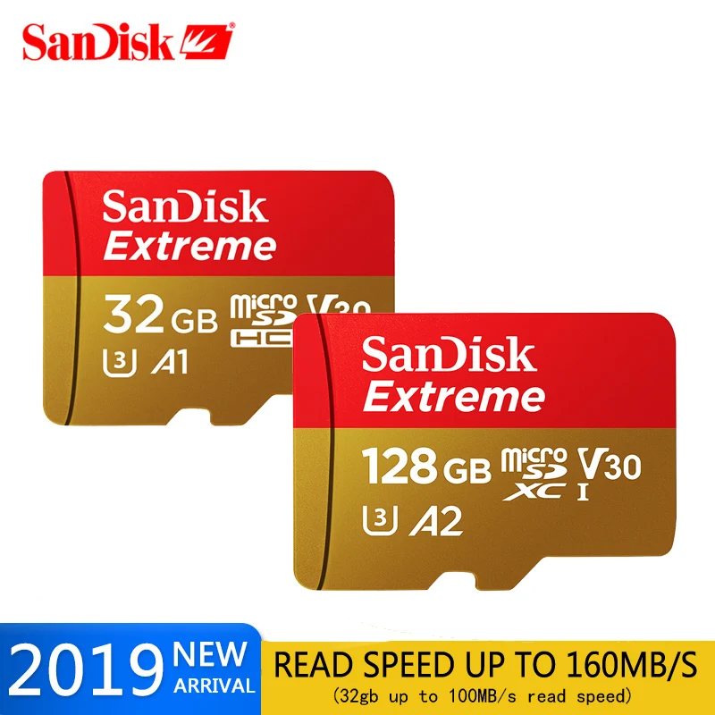 SanDisk Extreme Micro U3 A1 128 Гб класс 10 SD карта 100 МБ/с./с 16 64 ГБ 32 памяти SDXC SDHC microsd Flash TF