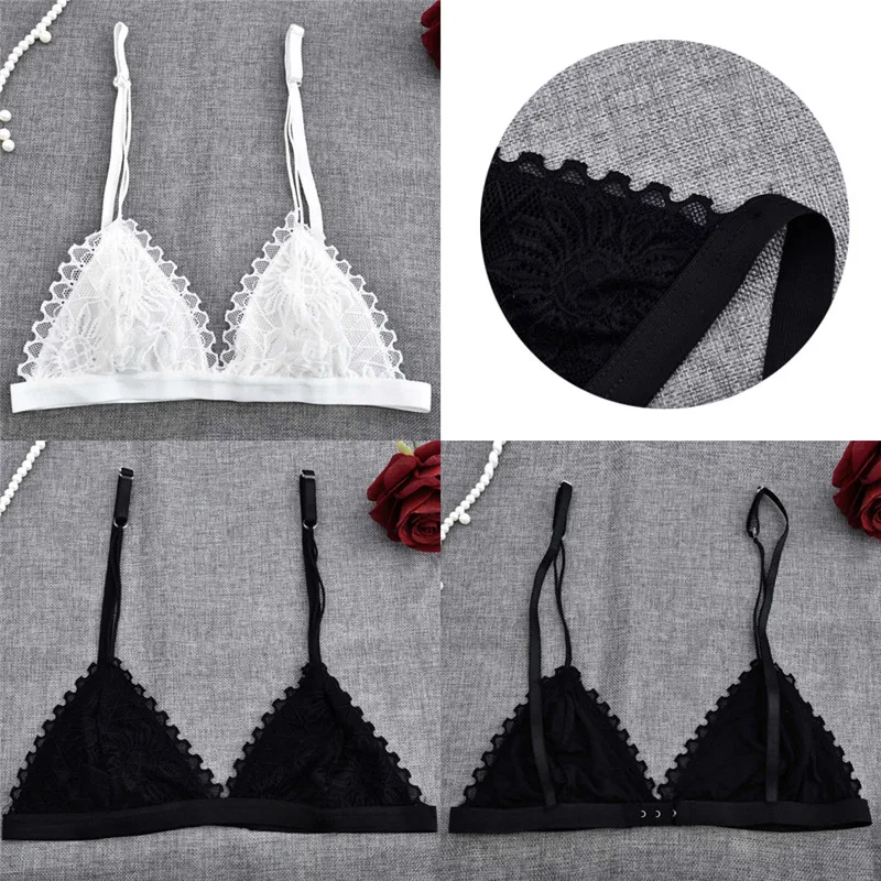 Привлекательный тонкий прозрачный кружевной Треугольный бюстгальтер Бралетт с