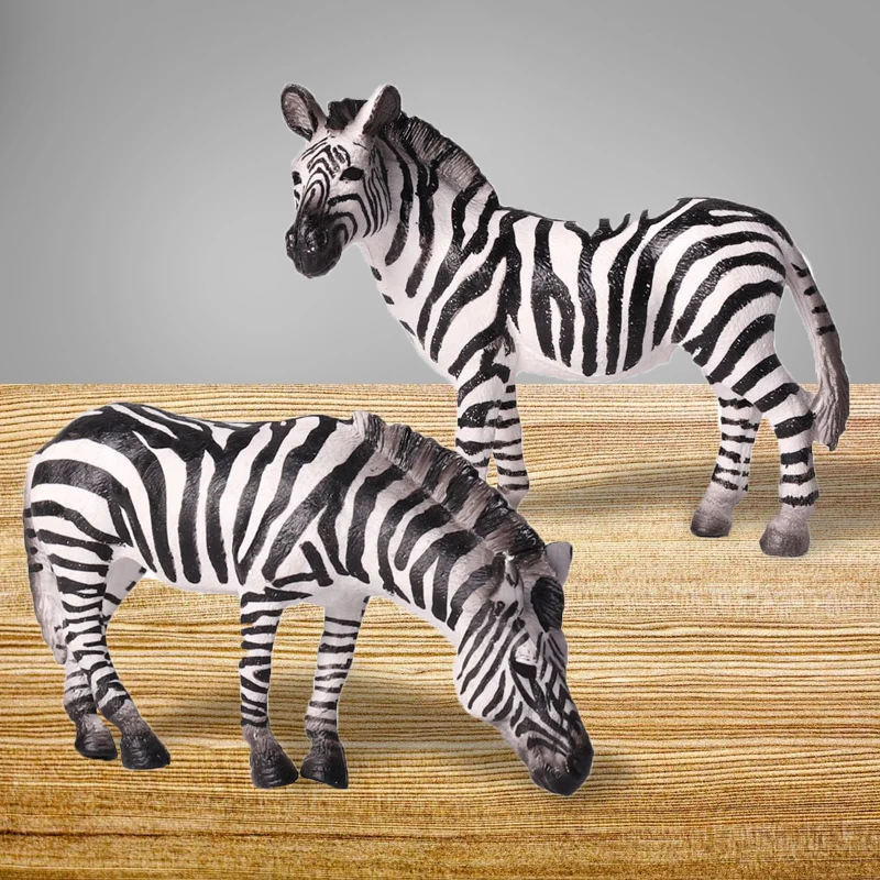 Zebra Figure Animal Action PVC Educational Toy Lps Solid Eco-Friendly Simulation Decoration Model Of 4 Posture Gift For Kids | Игрушки и