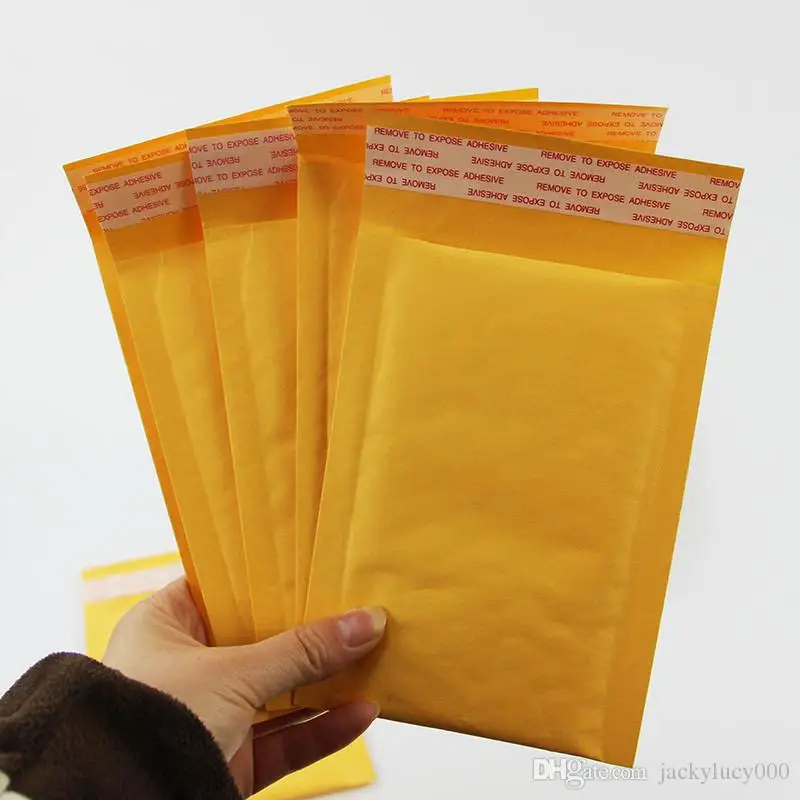 

110*150+40mm Packaging Shipping Bubble Mailers Padded Envelopes Bags Golden Kraft Bubble Mailing Packing Bags 200pcs/lot