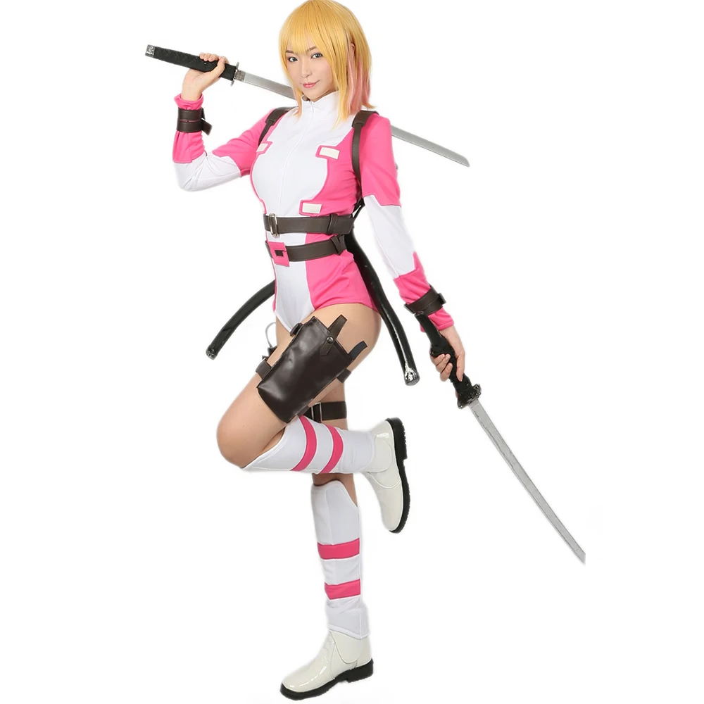 X COSTUME Gwenpool костюм комикс Gwen Poole Косплей Хэллоуин полный наряд высокого качества