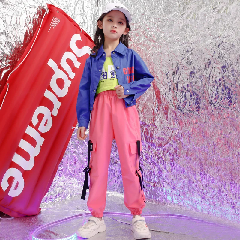 Детская бальная куртка штаны для бега Одежда танцев одежда сцены девочек