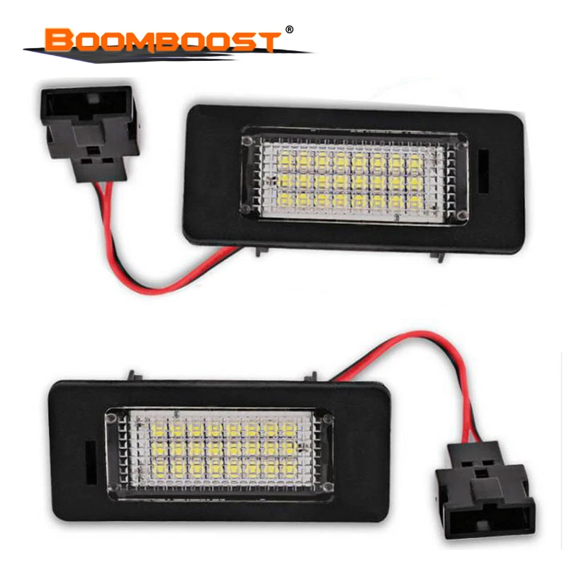

6000K 24Leds 2PCS For VW PASSAT 5D R36 For AUDI A4 S4 A5 S5 Q5 TT TT-RS License Plate Lights SMD 3528